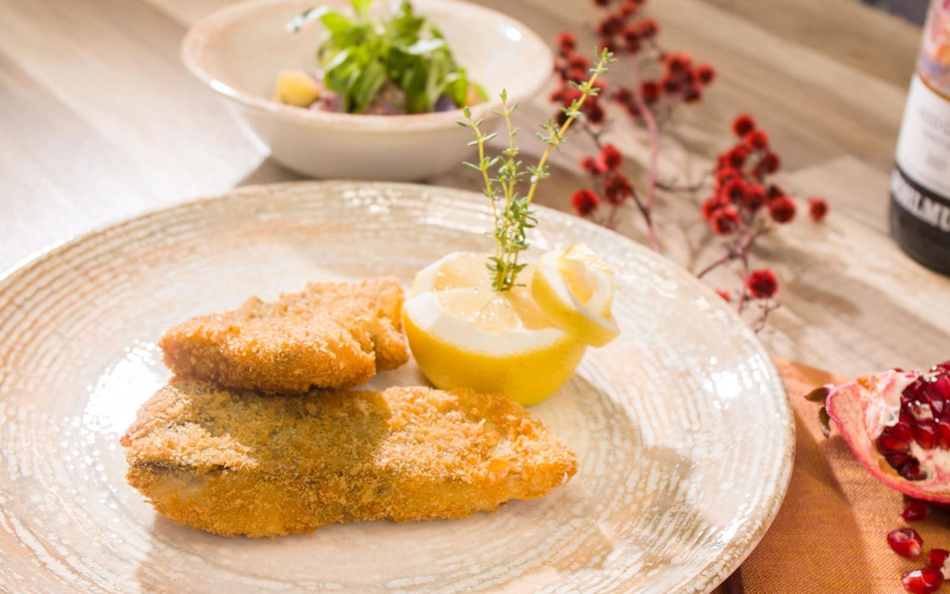 Gebackenes Karpfenfilet mit orientalischem Karoffelsalat | 7Hauben