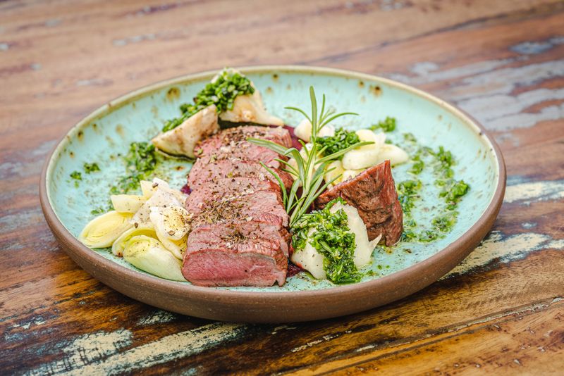 Lammrücken mit Glutgemüse