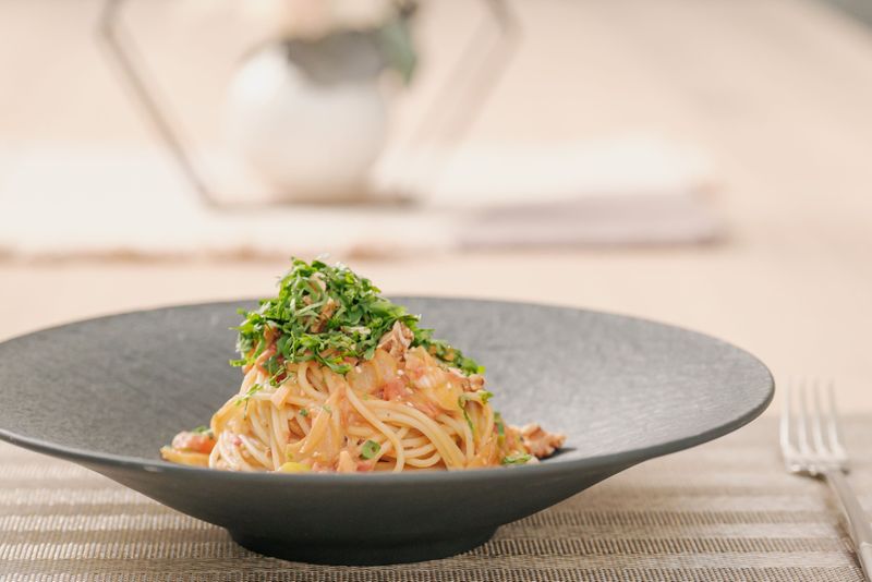 Spaghetti mit Miso und Tahina